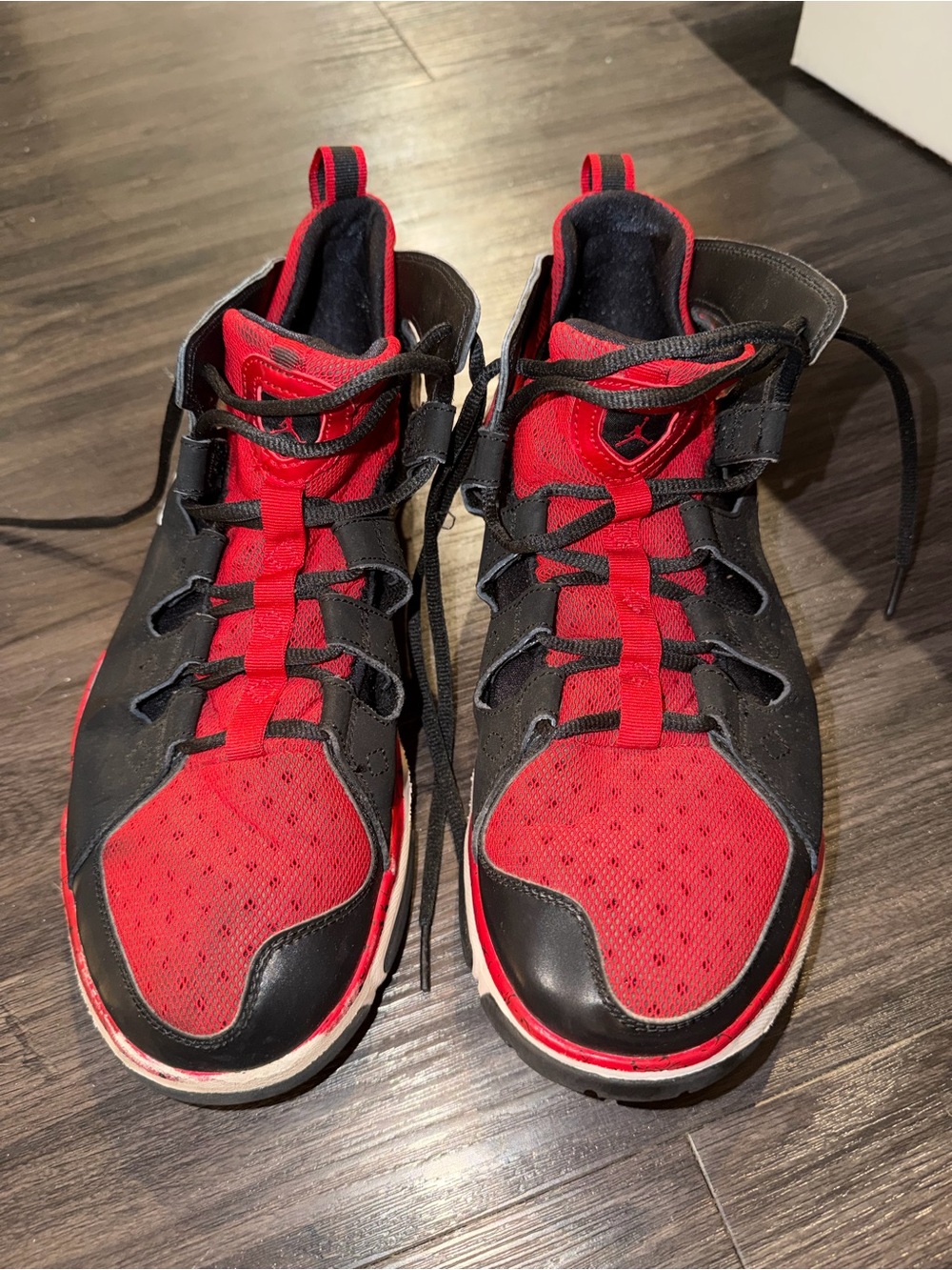 Men's Jordan Black and Red Legend TR Air Sneakers